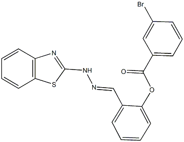 2-[2-(1,3-benzothiazol-2-yl)carbohydrazonoyl]phenyl 3-bromobenzoate Struktur