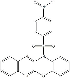 12-({4-nitrophenyl}sulfonyl)-12H-quinoxalino[2,3-b][1,4]benzoxazine Struktur