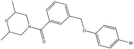 4-{3-[(4-bromophenoxy)methyl]benzoyl}-2,6-dimethylmorpholine Struktur