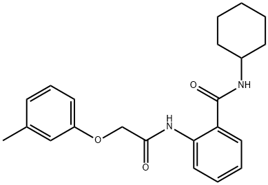 N-cyclohexyl-2-{[(3-methylphenoxy)acetyl]amino}benzamide Struktur