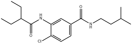 4-chloro-3-[(2-ethylbutanoyl)amino]-N-isopentylbenzamide Struktur