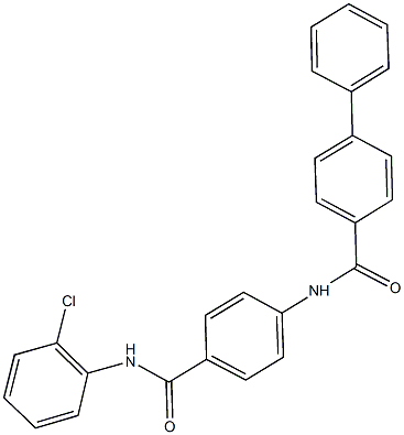 N-{4-[(2-chloroanilino)carbonyl]phenyl}[1,1'-biphenyl]-4-carboxamide Struktur