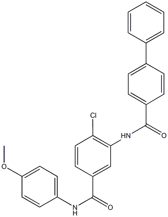 N-{2-chloro-5-[(4-methoxyanilino)carbonyl]phenyl}[1,1'-biphenyl]-4-carboxamide Struktur