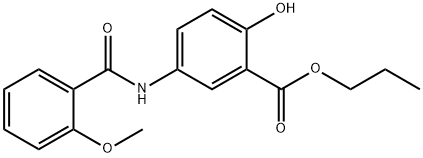 propyl 2-hydroxy-5-[(2-methoxybenzoyl)amino]benzoate Struktur