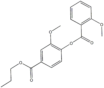 propyl 3-methoxy-4-[(2-methoxybenzoyl)oxy]benzoate Struktur