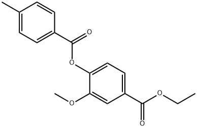 ethyl 3-methoxy-4-[(4-methylbenzoyl)oxy]benzoate Struktur