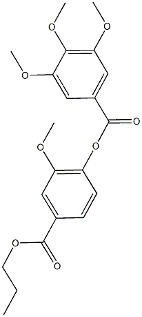 2-methoxy-4-(propoxycarbonyl)phenyl 3,4,5-trimethoxybenzoate Struktur