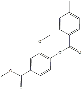 methyl 3-methoxy-4-[(4-methylbenzoyl)oxy]benzoate Struktur