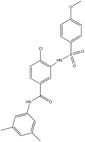 4-chloro-N-(3,5-dimethylphenyl)-3-{[(4-methoxyphenyl)sulfonyl]amino}benzamide Struktur