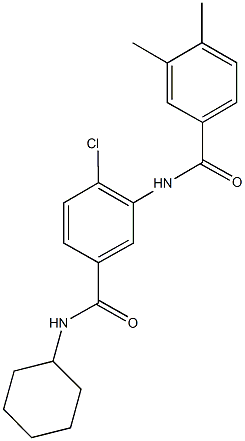 4-chloro-N-cyclohexyl-3-[(3,4-dimethylbenzoyl)amino]benzamide Struktur