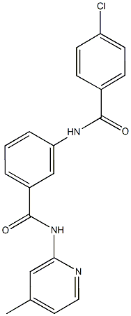 3-[(4-chlorobenzoyl)amino]-N-(4-methyl-2-pyridinyl)benzamide Struktur