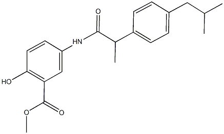 methyl 2-hydroxy-5-{[2-(4-isobutylphenyl)propanoyl]amino}benzoate Struktur