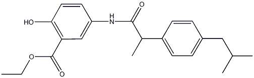 ethyl 2-hydroxy-5-{[2-(4-isobutylphenyl)propanoyl]amino}benzoate Struktur