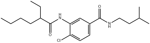 4-chloro-3-[(2-ethylhexanoyl)amino]-N-isopentylbenzamide Struktur