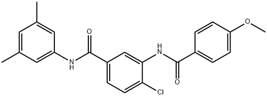 4-chloro-N-(3,5-dimethylphenyl)-3-[(4-methoxybenzoyl)amino]benzamide Struktur