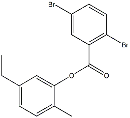 5-ethyl-2-methylphenyl 2,5-dibromobenzoate Struktur