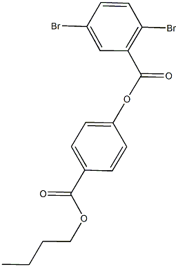 4-(butoxycarbonyl)phenyl 2,5-dibromobenzoate Struktur