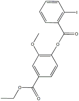 ethyl 4-[(2-iodobenzoyl)oxy]-3-methoxybenzoate Struktur