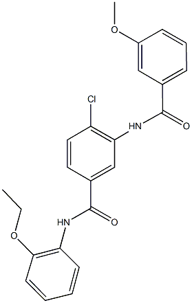 4-chloro-N-(2-ethoxyphenyl)-3-[(3-methoxybenzoyl)amino]benzamide Struktur