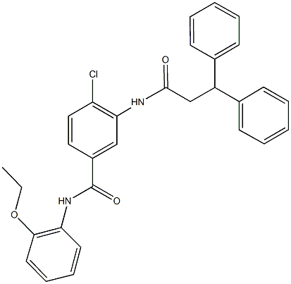 4-chloro-3-[(3,3-diphenylpropanoyl)amino]-N-(2-ethoxyphenyl)benzamide Struktur