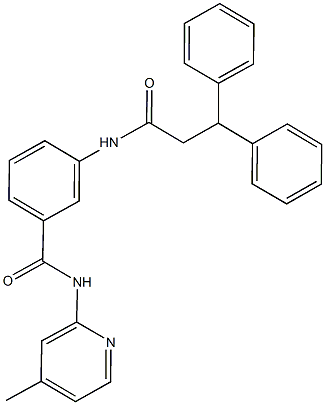 3-[(3,3-diphenylpropanoyl)amino]-N-(4-methyl-2-pyridinyl)benzamide Struktur