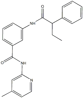 N-(4-methyl-2-pyridinyl)-3-[(2-phenylbutanoyl)amino]benzamide Struktur