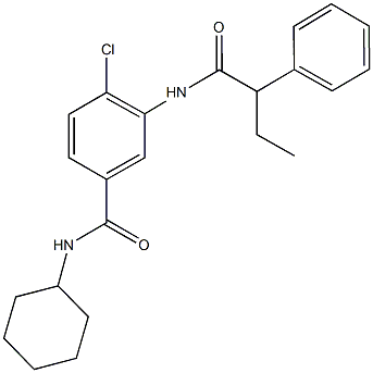 4-chloro-N-cyclohexyl-3-[(2-phenylbutanoyl)amino]benzamide Struktur