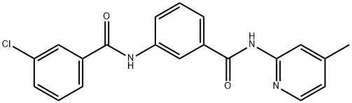 3-[(3-chlorobenzoyl)amino]-N-(4-methyl-2-pyridinyl)benzamide Struktur