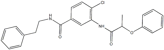 4-chloro-3-[(2-phenoxypropanoyl)amino]-N-(2-phenylethyl)benzamide Struktur