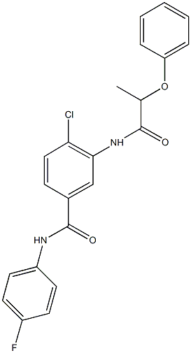 4-chloro-N-(4-fluorophenyl)-3-[(2-phenoxypropanoyl)amino]benzamide Struktur