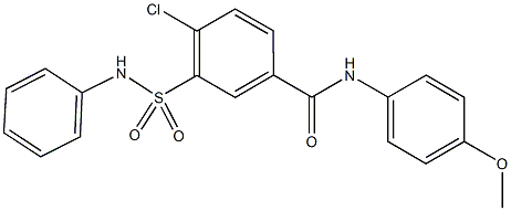 3-(anilinosulfonyl)-4-chloro-N-(4-methoxyphenyl)benzamide Struktur