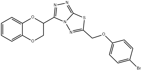 6-[(4-bromophenoxy)methyl]-3-(2,3-dihydro-1,4-benzodioxin-2-yl)[1,2,4]triazolo[3,4-b][1,3,4]thiadiazole Struktur