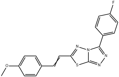 4-{2-[3-(4-fluorophenyl)[1,2,4]triazolo[3,4-b][1,3,4]thiadiazol-6-yl]vinyl}phenyl methyl ether Struktur