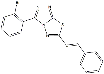 3-(2-bromophenyl)-6-(2-phenylvinyl)[1,2,4]triazolo[3,4-b][1,3,4]thiadiazole Struktur