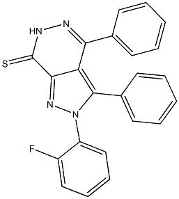 2-(2-fluorophenyl)-3,4-diphenyl-2,6-dihydro-7H-pyrazolo[3,4-d]pyridazine-7-thione Struktur