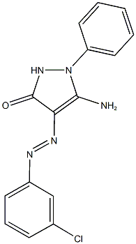 5-amino-4-[(3-chlorophenyl)diazenyl]-1-phenyl-1,2-dihydro-3H-pyrazol-3-one Struktur