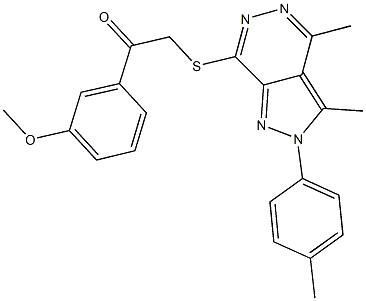 2-{[3,4-dimethyl-2-(4-methylphenyl)-2H-pyrazolo[3,4-d]pyridazin-7-yl]sulfanyl}-1-(3-methoxyphenyl)ethanone Struktur