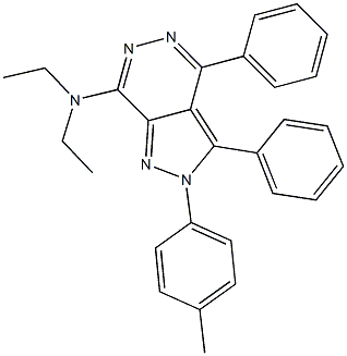 N,N-diethyl-N-[2-(4-methylphenyl)-3,4-diphenyl-2H-pyrazolo[3,4-d]pyridazin-7-yl]amine Struktur