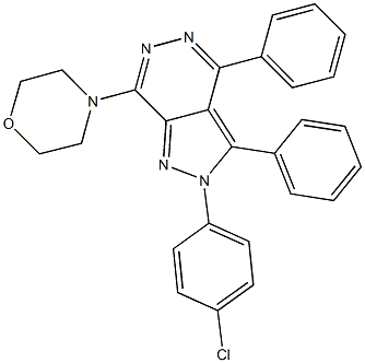 2-(4-chlorophenyl)-7-(4-morpholinyl)-3,4-diphenyl-2H-pyrazolo[3,4-d]pyridazine Struktur