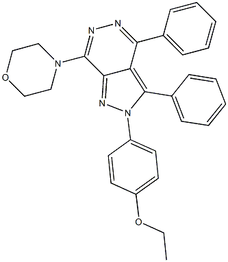 ethyl 4-[7-(4-morpholinyl)-3,4-diphenyl-2H-pyrazolo[3,4-d]pyridazin-2-yl]phenyl ether Struktur