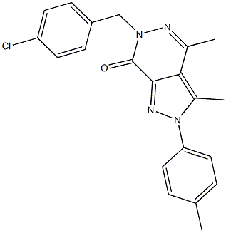 6-(4-chlorobenzyl)-3,4-dimethyl-2-(4-methylphenyl)-2,6-dihydro-7H-pyrazolo[3,4-d]pyridazin-7-one Struktur