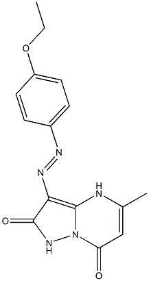 3-[(4-ethoxyphenyl)diazenyl]-5-methylpyrazolo[1,5-a]pyrimidine-2,7(1H,4H)-dione Struktur