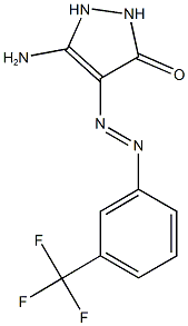 5-amino-4-{[3-(trifluoromethyl)phenyl]diazenyl}-1,2-dihydro-3H-pyrazol-3-one Struktur