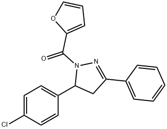 5-(4-chlorophenyl)-1-(2-furoyl)-3-phenyl-4,5-dihydro-1H-pyrazole Struktur