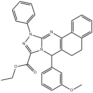 ethyl 7-(3-methoxyphenyl)-11-phenyl-5,6,7,11-tetrahydrobenzo[h][1,2,4]triazolo[3,4-b]quinazoline-9-carboxylate Struktur