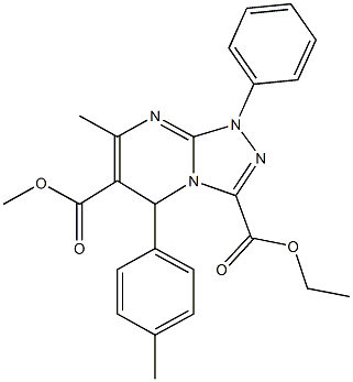 3-ethyl 6-methyl 7-methyl-5-(4-methylphenyl)-1-phenyl-1,5-dihydro[1,2,4]triazolo[4,3-a]pyrimidine-3,6-dicarboxylate Struktur