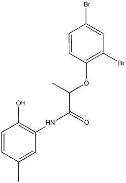 2-(2,4-dibromophenoxy)-N-(2-hydroxy-5-methylphenyl)propanamide Struktur