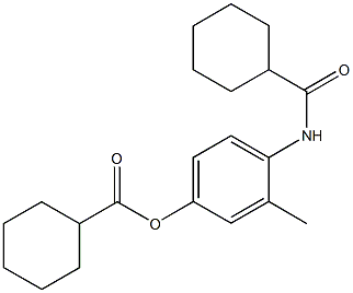 4-[(cyclohexylcarbonyl)amino]-3-methylphenyl cyclohexanecarboxylate Struktur