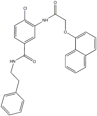 4-chloro-3-{[(1-naphthyloxy)acetyl]amino}-N-(2-phenylethyl)benzamide Struktur