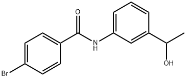 4-bromo-N-[3-(1-hydroxyethyl)phenyl]benzamide Struktur